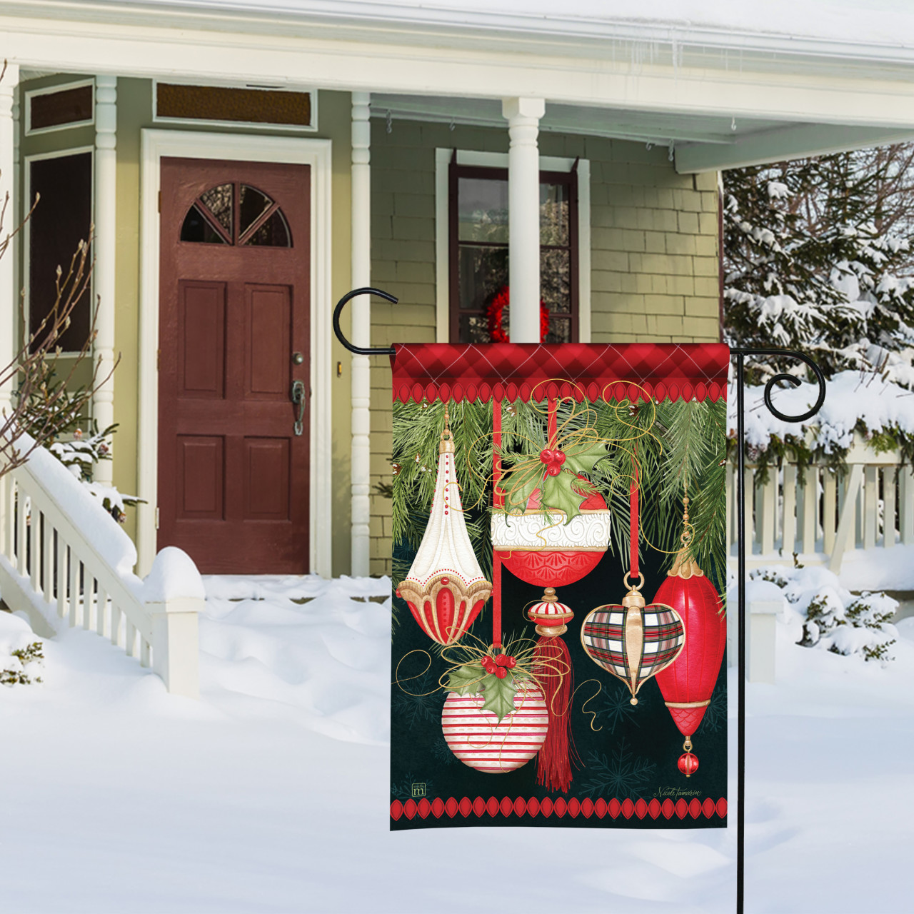 Peppermint Wishes Ornaments Garden Flag thumbnail