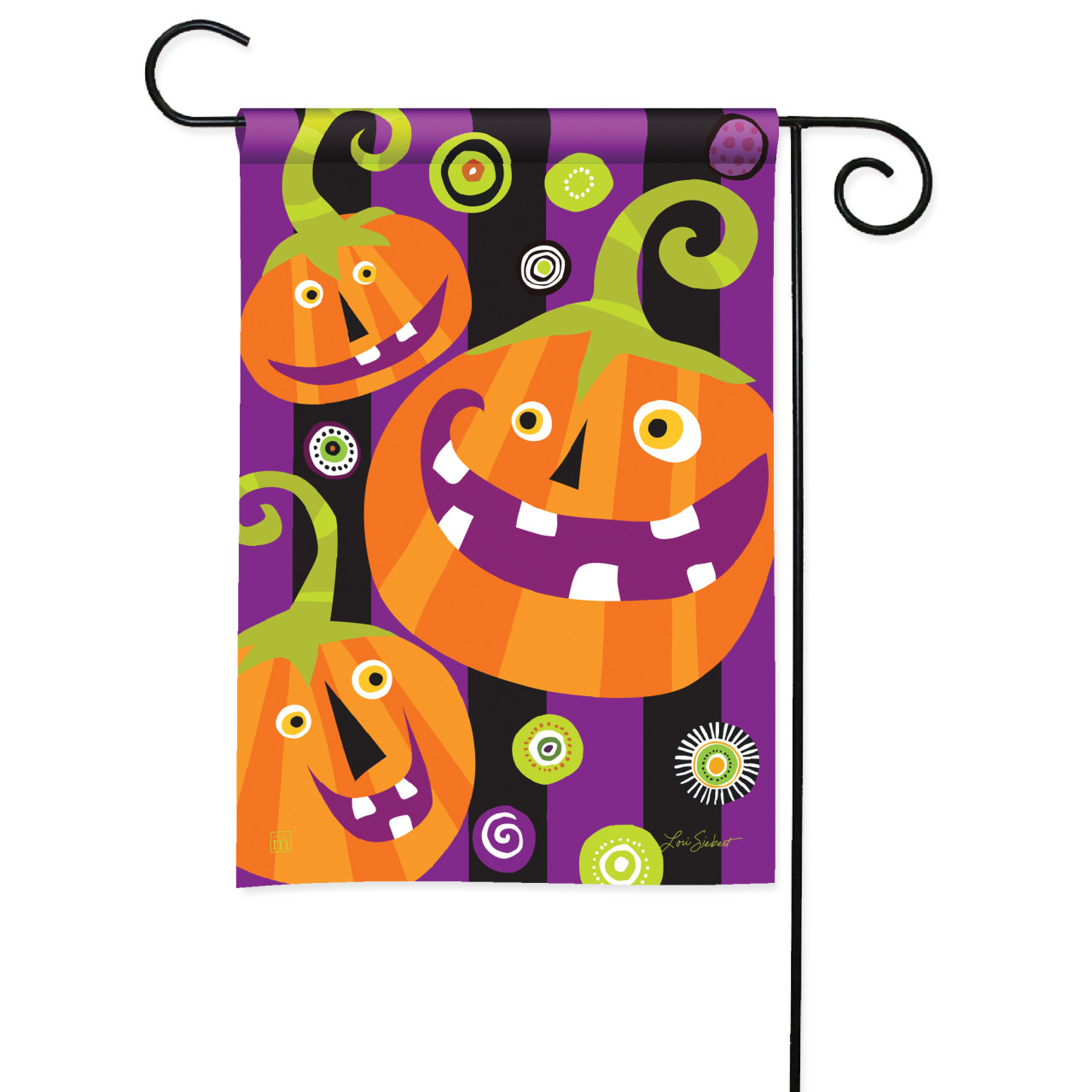 Halloween Pumpkins Trio Garden Flag thumbnail