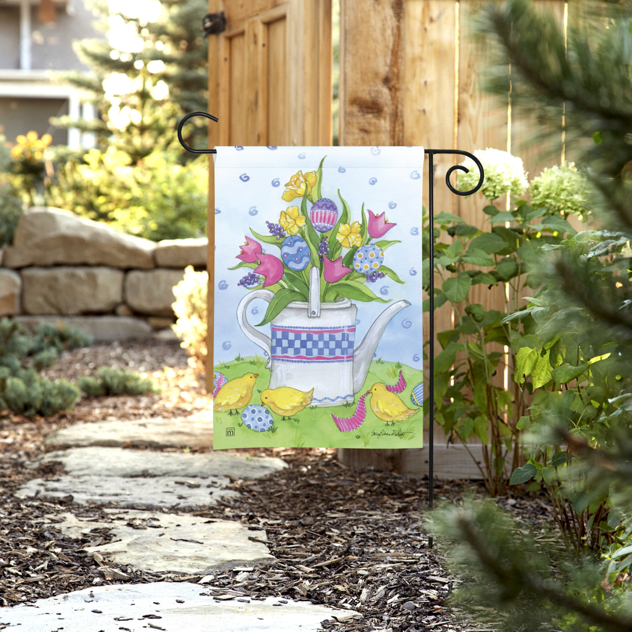 Easter Bouquet Chicks Garden Flag thumbnail