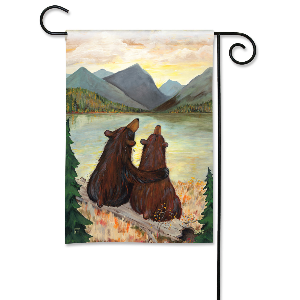 Bearfoots, Sunset Bears Garden Flag thumbnail