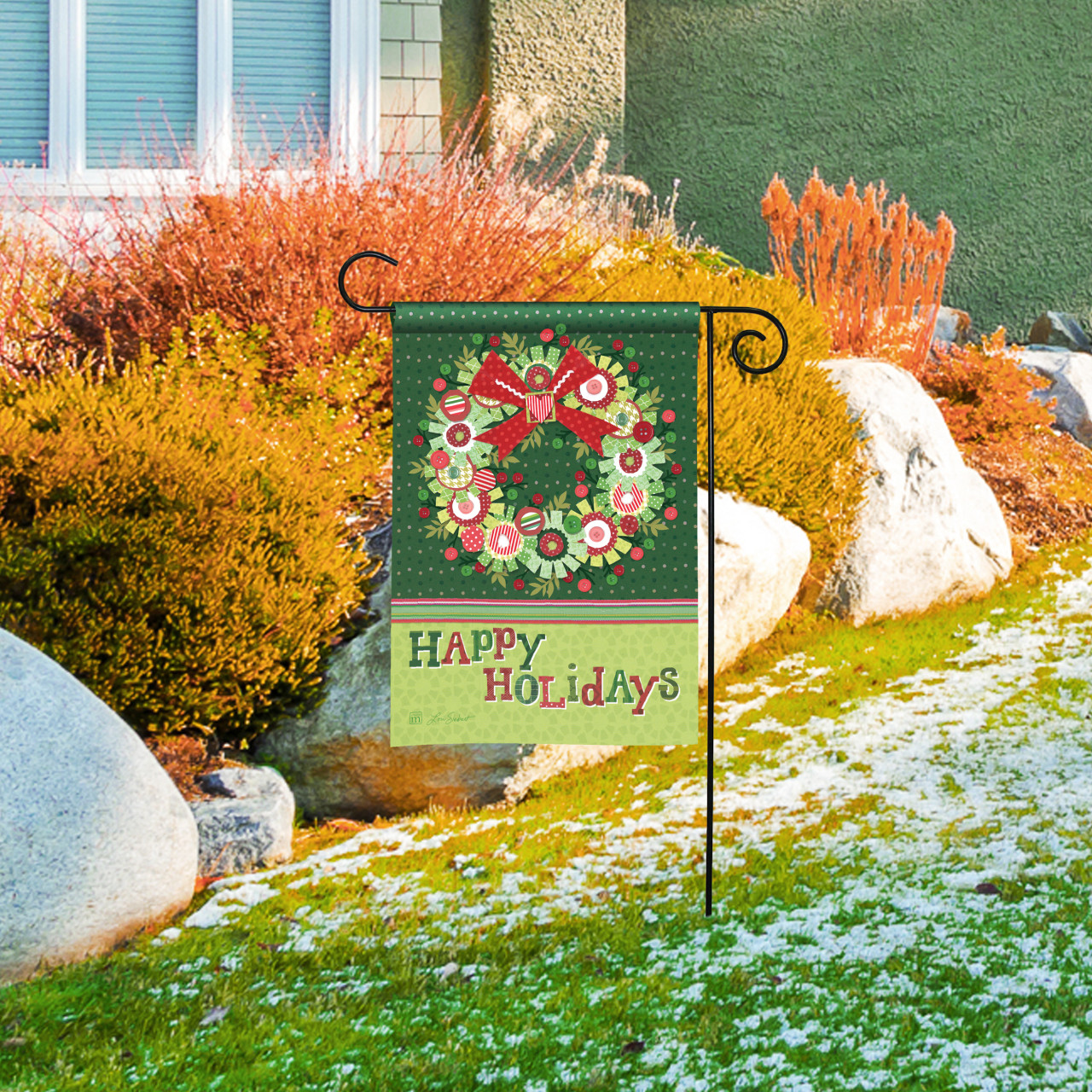 Handcrafted Holiday Garden Flag thumbnail