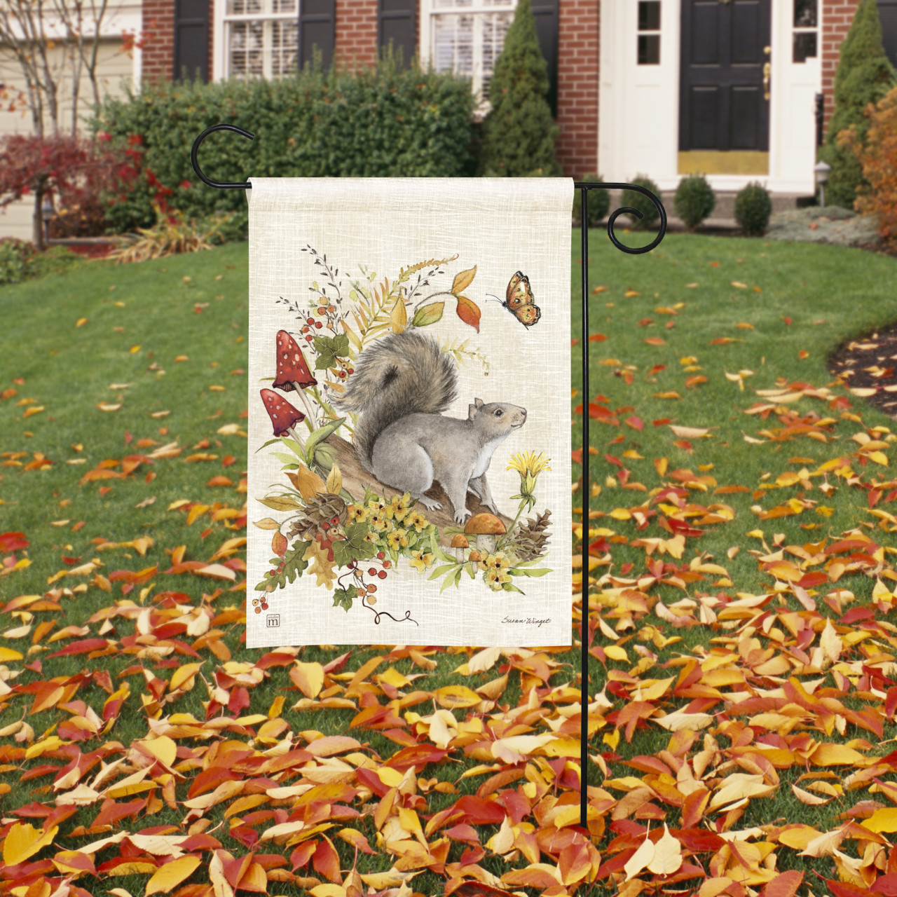 Fall Squirrel Garden Flag thumbnail