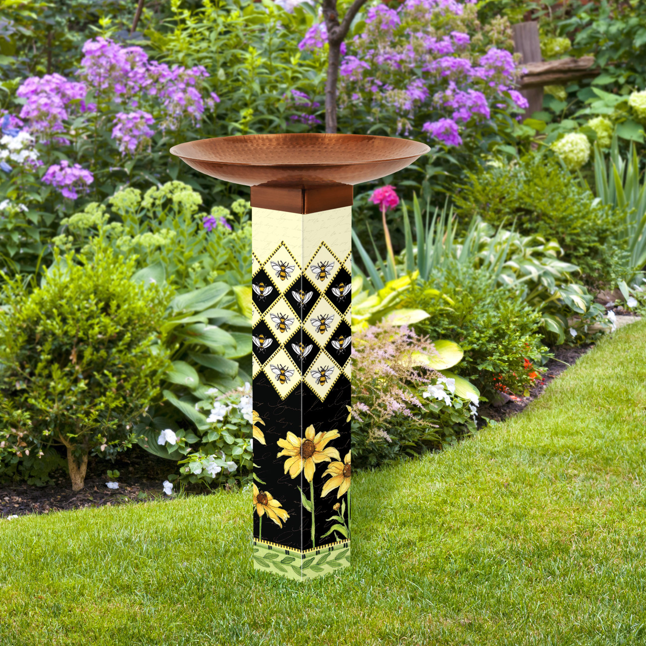 Busy Bees Bird Bath w/ST9021 Copper Topper thumbnail