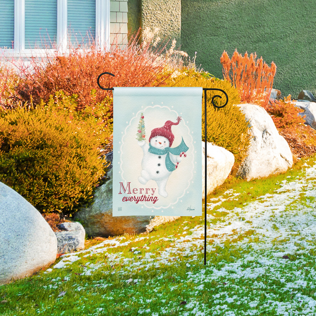 Snow Bright Garden Flag thumbnail