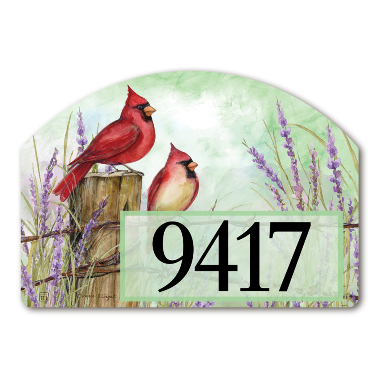 Cardinals on Wire Fence Yard DeSign thumbnail