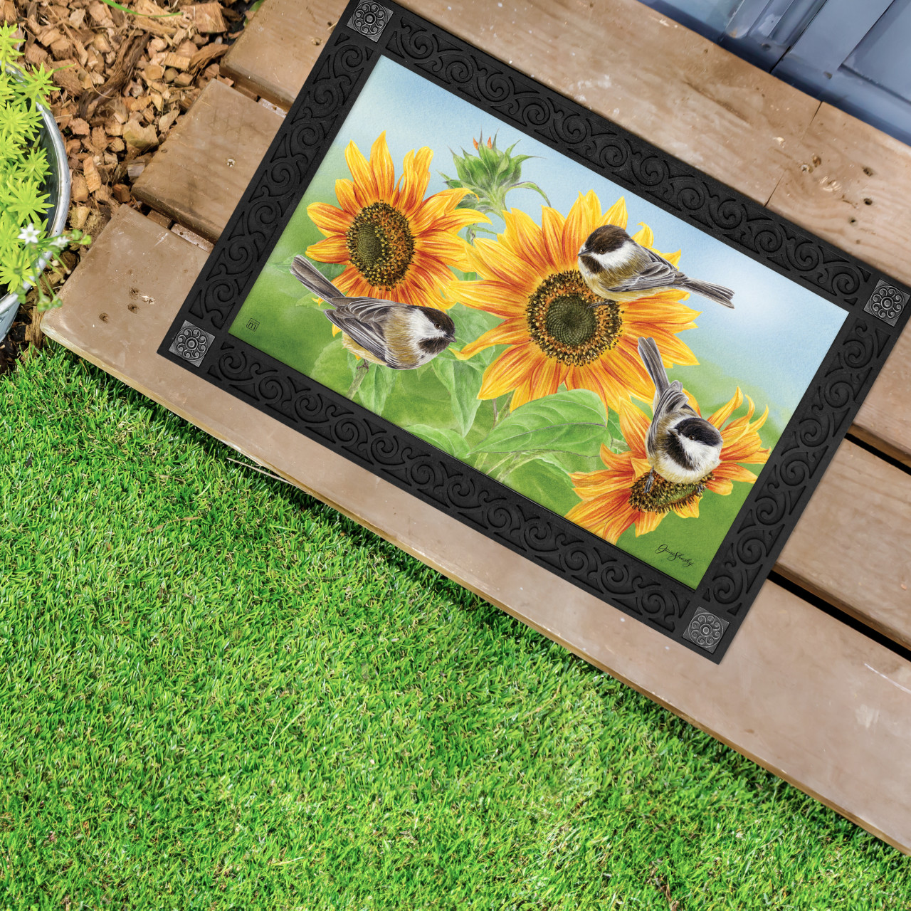 Sunflowers and Chickadees MatMate thumbnail