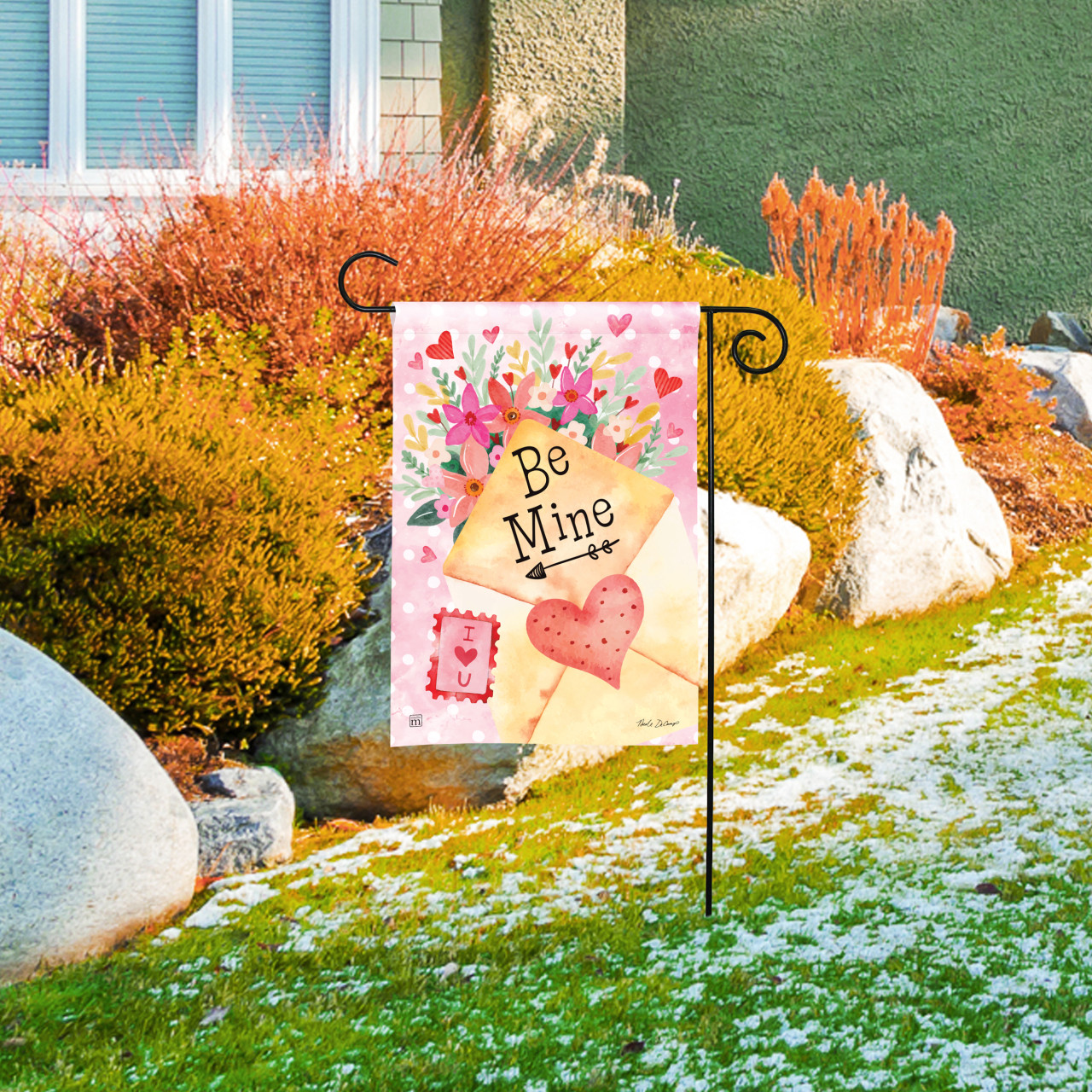 Valentine Flowers Garden Flag thumbnail