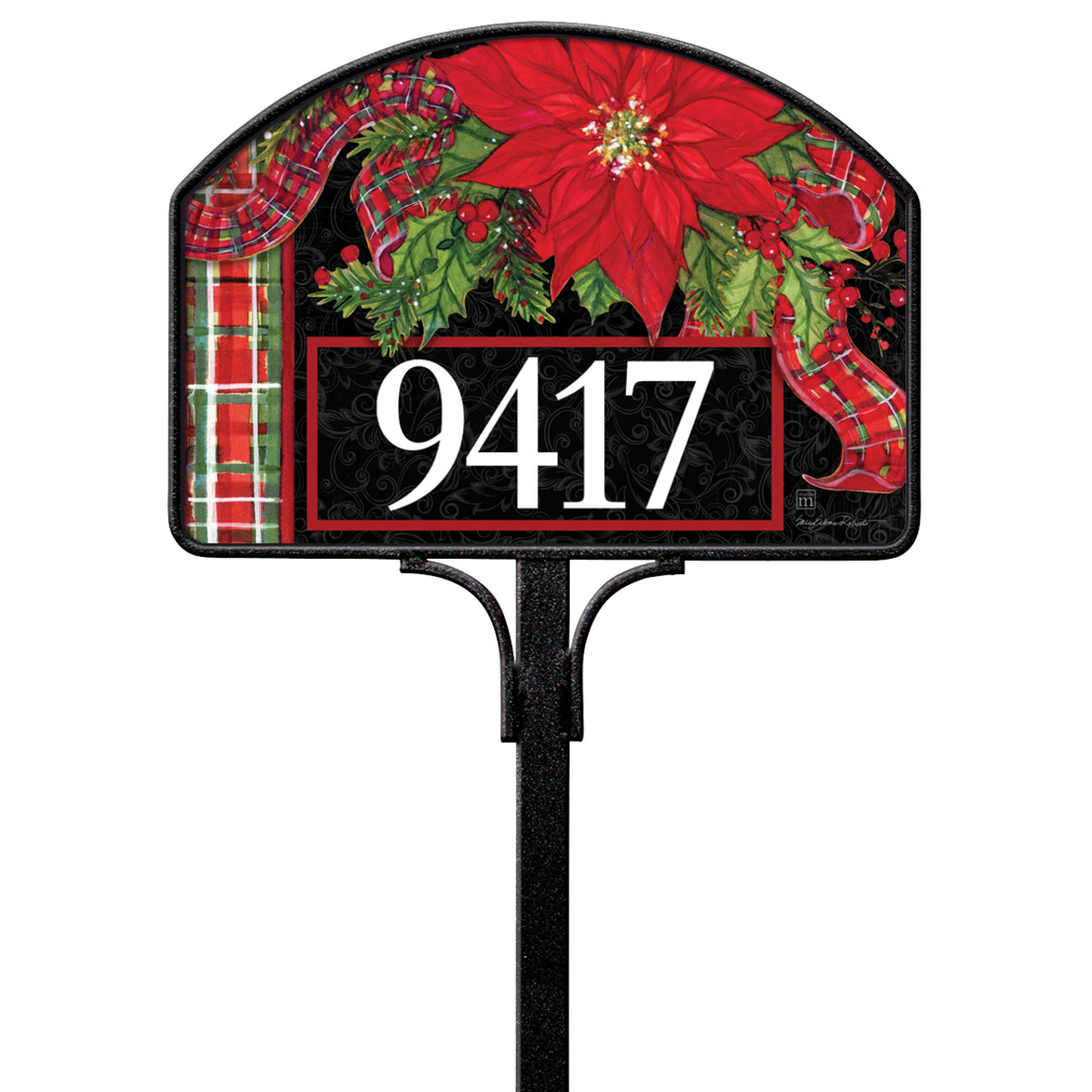 Plaid Poinsettia Yard DeSign thumbnail