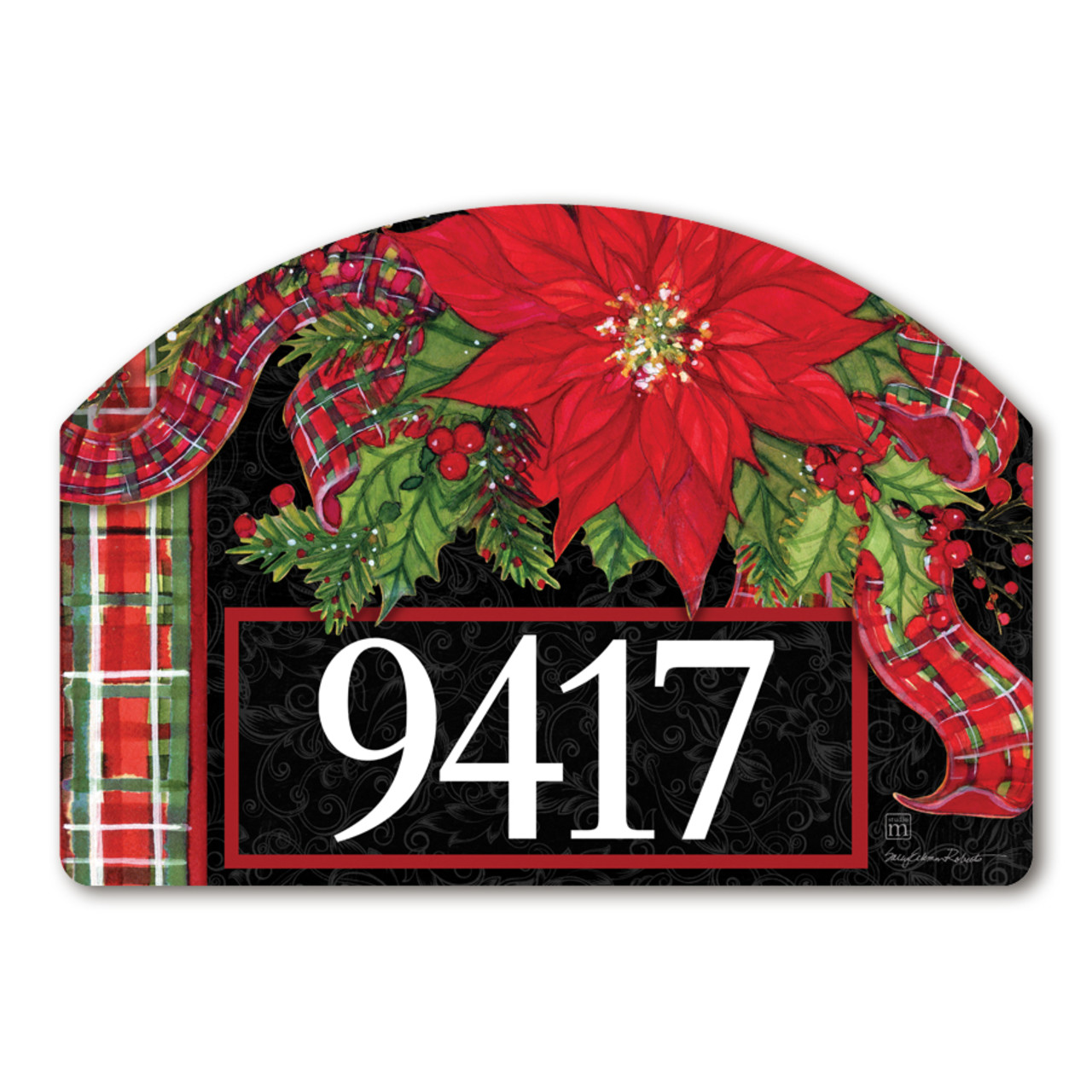 Plaid Poinsettia Yard DeSign thumbnail