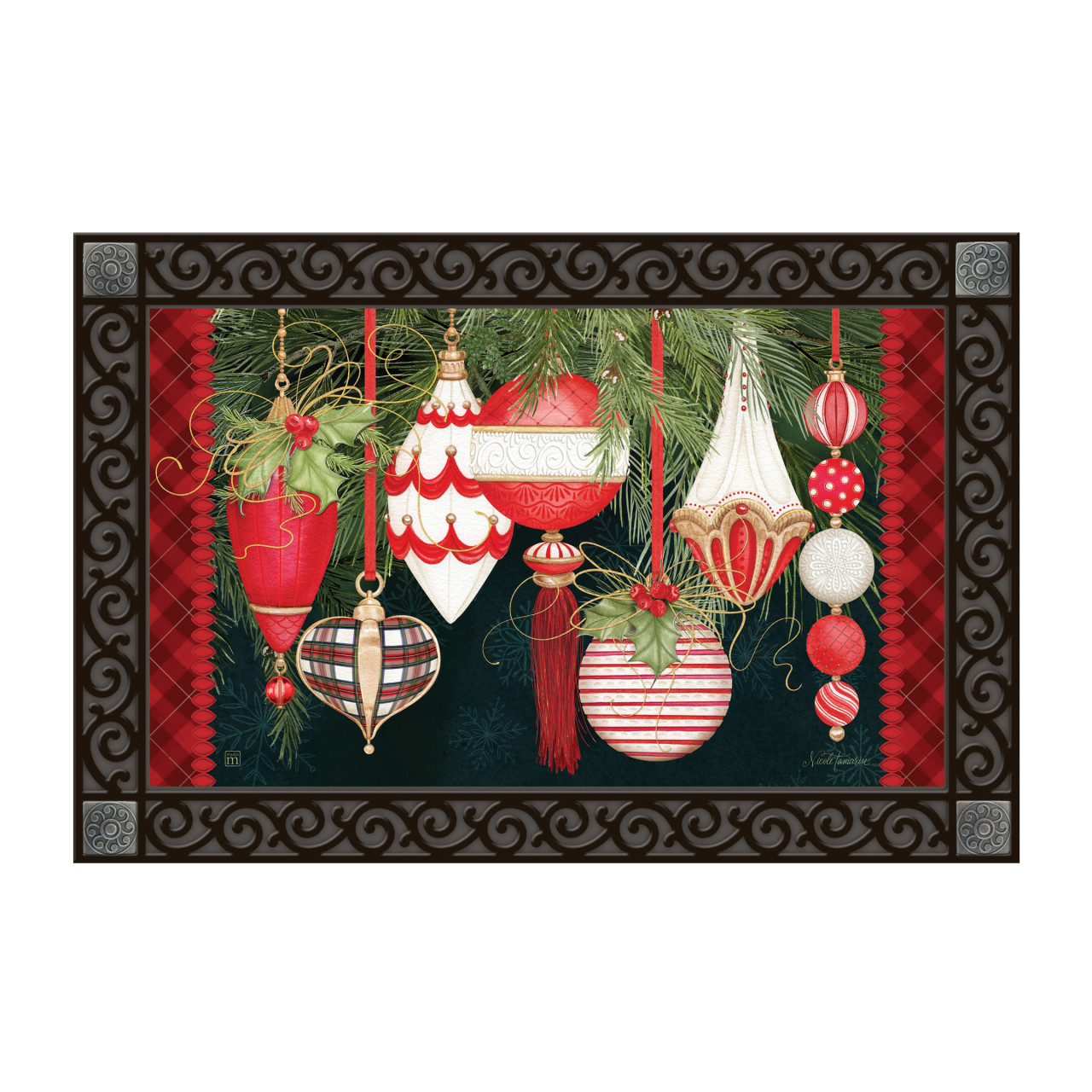 Peppermint Wishes Ornaments MatMate thumbnail