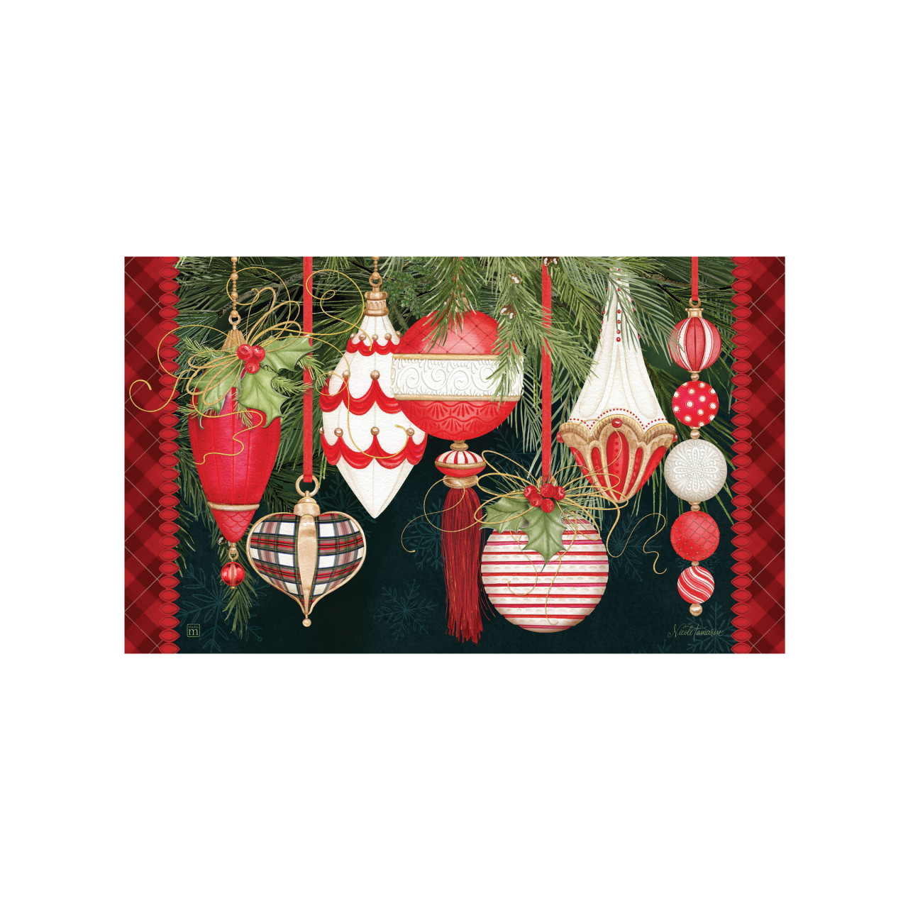 Peppermint Wishes Ornaments MatMate thumbnail