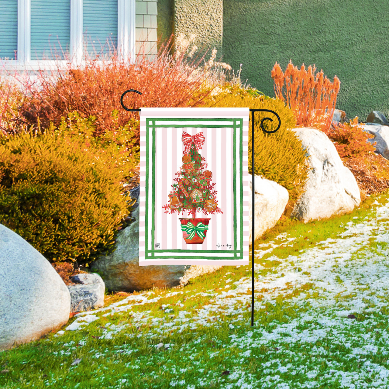Holiday Gingerbread Garden Flag thumbnail