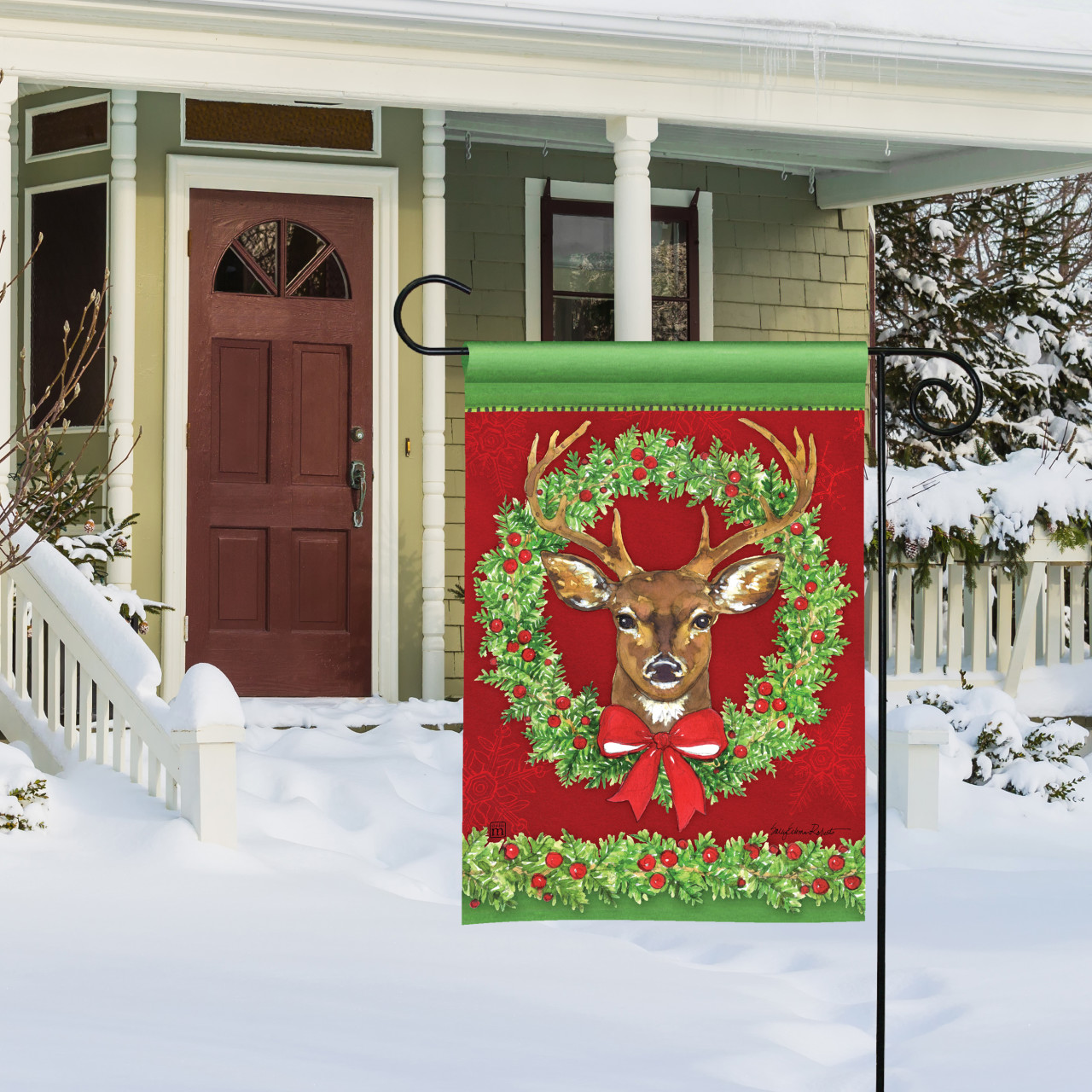 Majestic Winter Garden Flag thumbnail