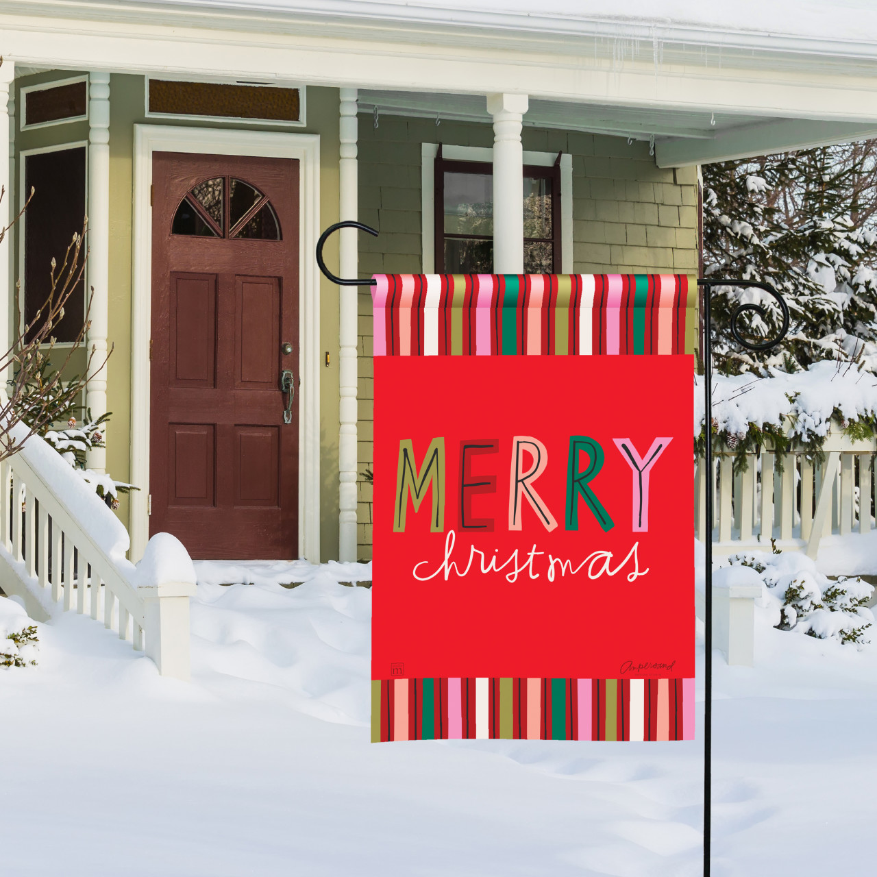Colorful Christmas Cheer Garden Flag thumbnail
