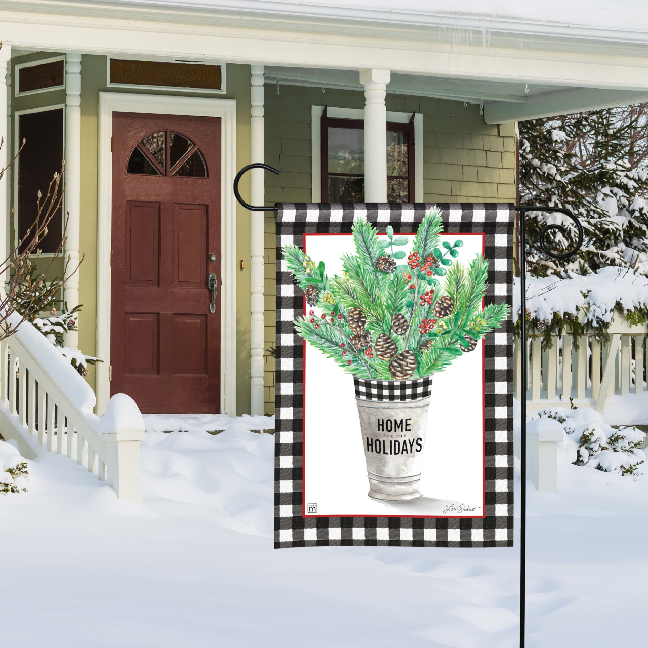 Farmhouse Holiday Garden Flag thumbnail