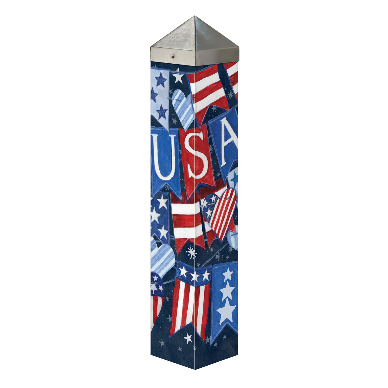 USA Banner Navy Blue Art Pole 20" by Susan Winget thumbnail