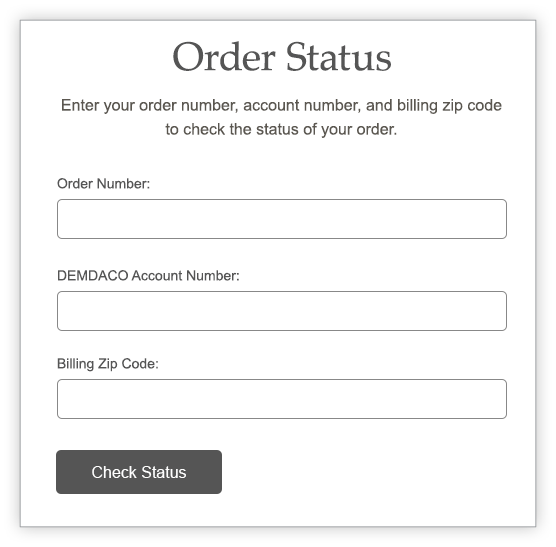 Order Status form