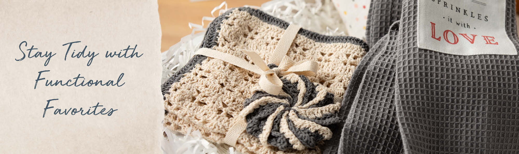 Stay Tidy with Functional Favorites. Crocheted dish cloth and scrubbie.