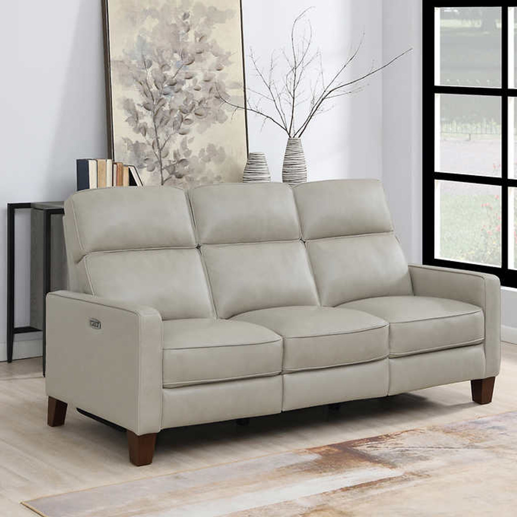 Top Grain Leather Power Reclining Sofa with Power Headrest