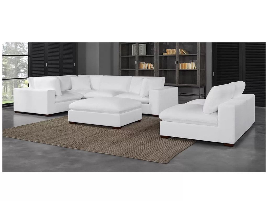 Gearhart 6piece Ivory Top Grain Leather Power Reclining Sectional with Power Headrests