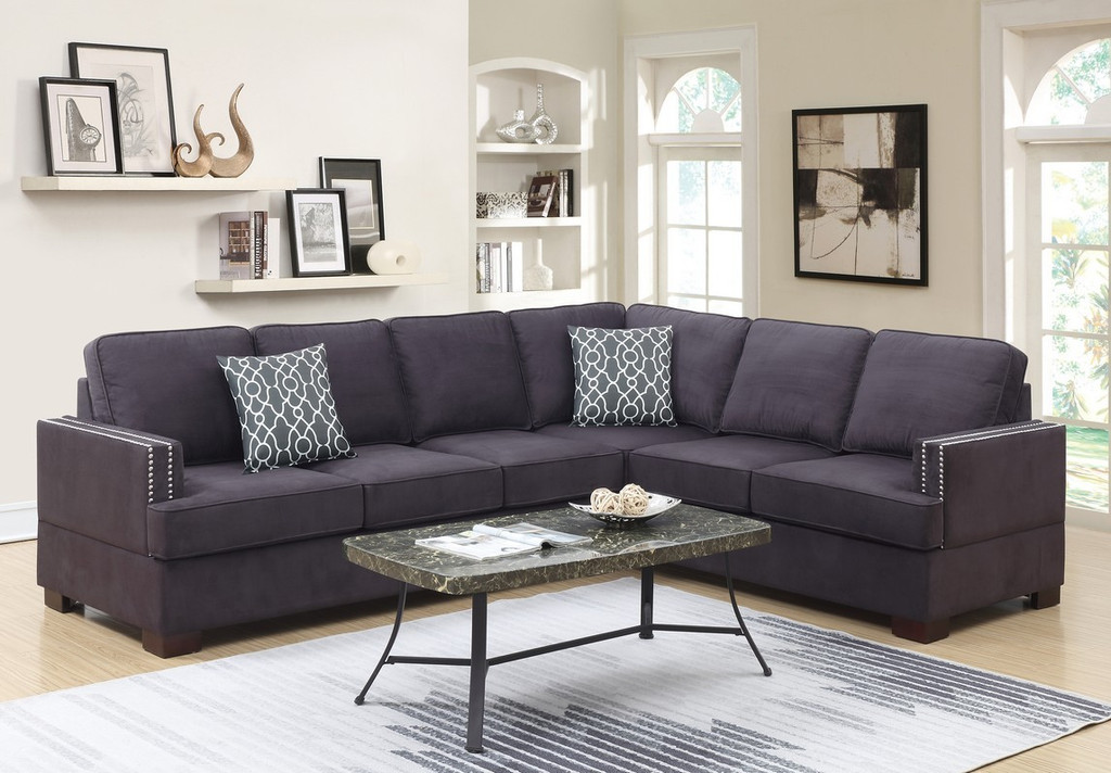 2PC FLAVIO SECTIONAL SET IN EBONY-F6597