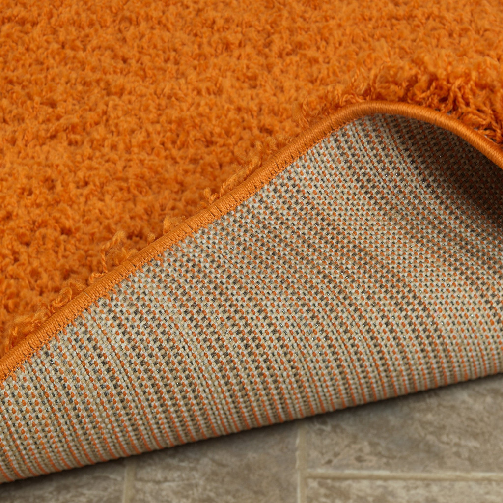 Cozy2761 5x7 Cozy Solid Orange Shag Area Rug By Km Rugs
