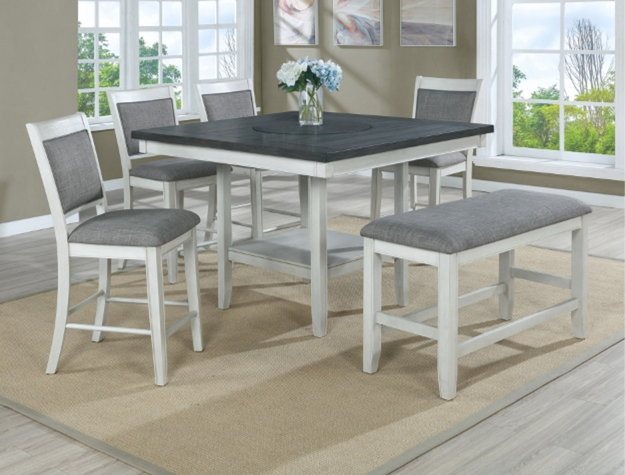 fulton natural white wood counter height table by crown mark