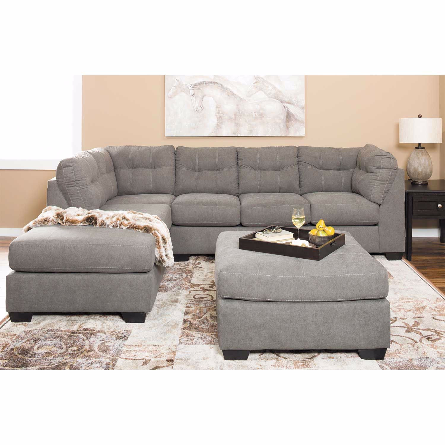 Maier Charcoal 2 Piece Sleeper Sectional with LAF Chaise BY Ashley