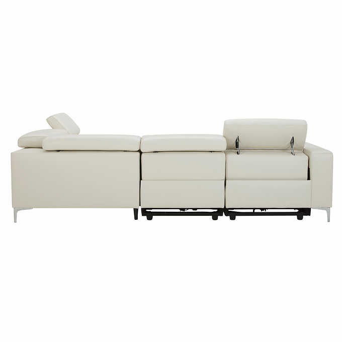 Leather Power Reclining Sectional White KM Home Furniture & Mattress