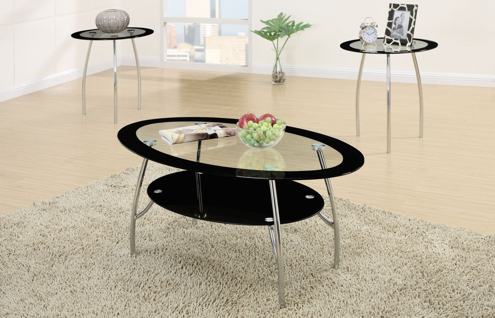 oval glass coffee table set