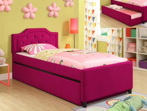 pink kids bed