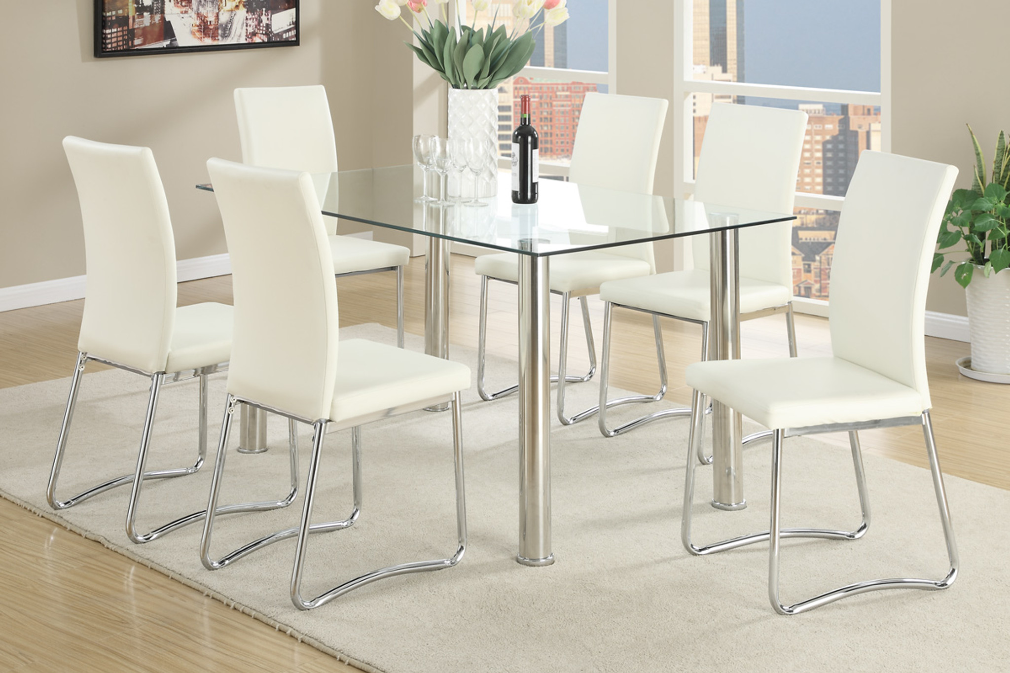 clear dining table set