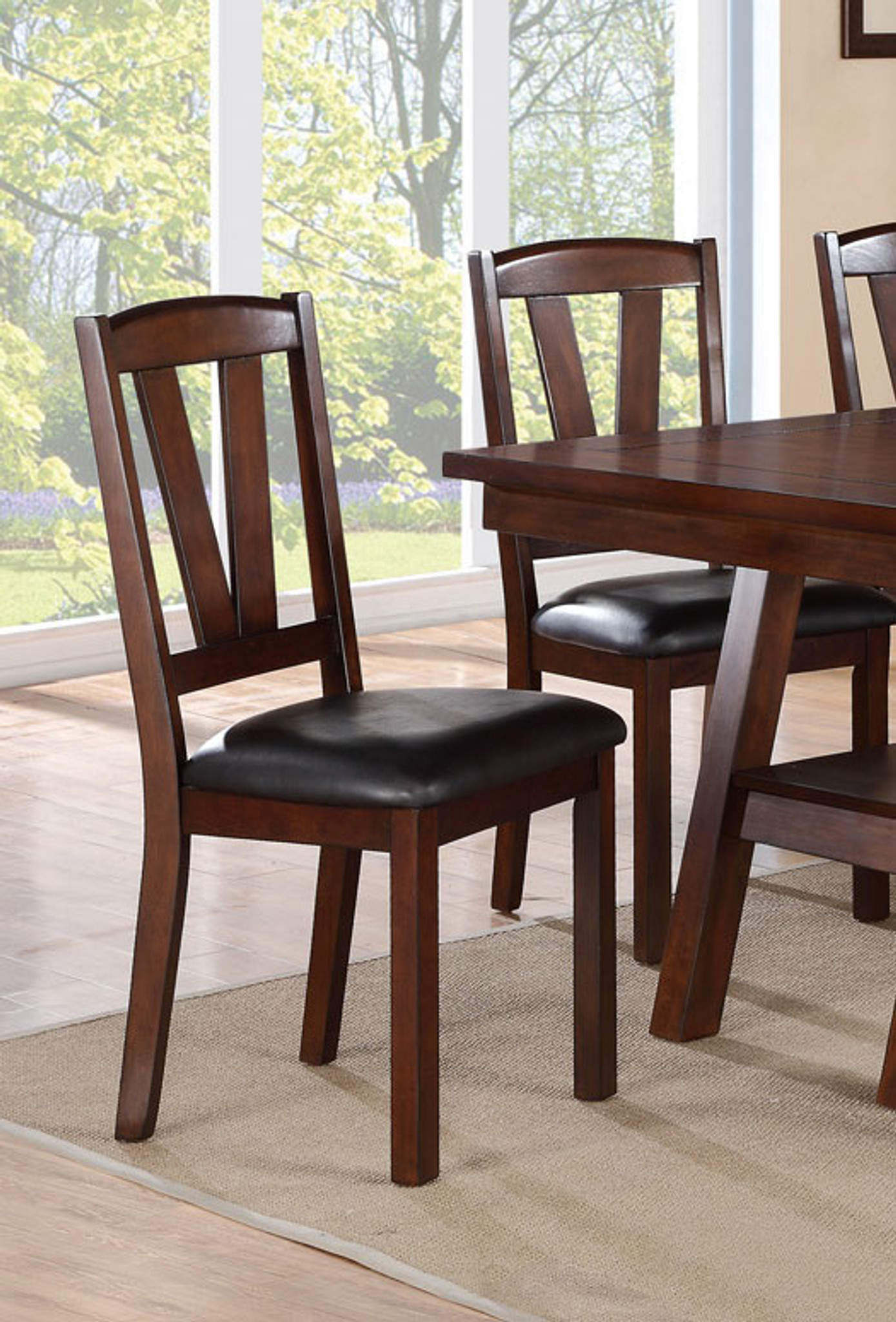 walnut finish dining chairs