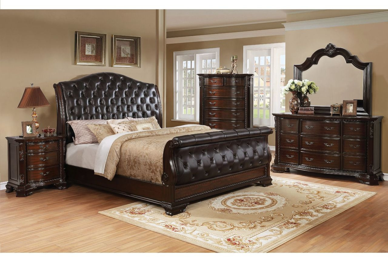 B1100886 PCS Sheffield Sleigh Bedroom SET By Crown Mark; SHEFFIELD