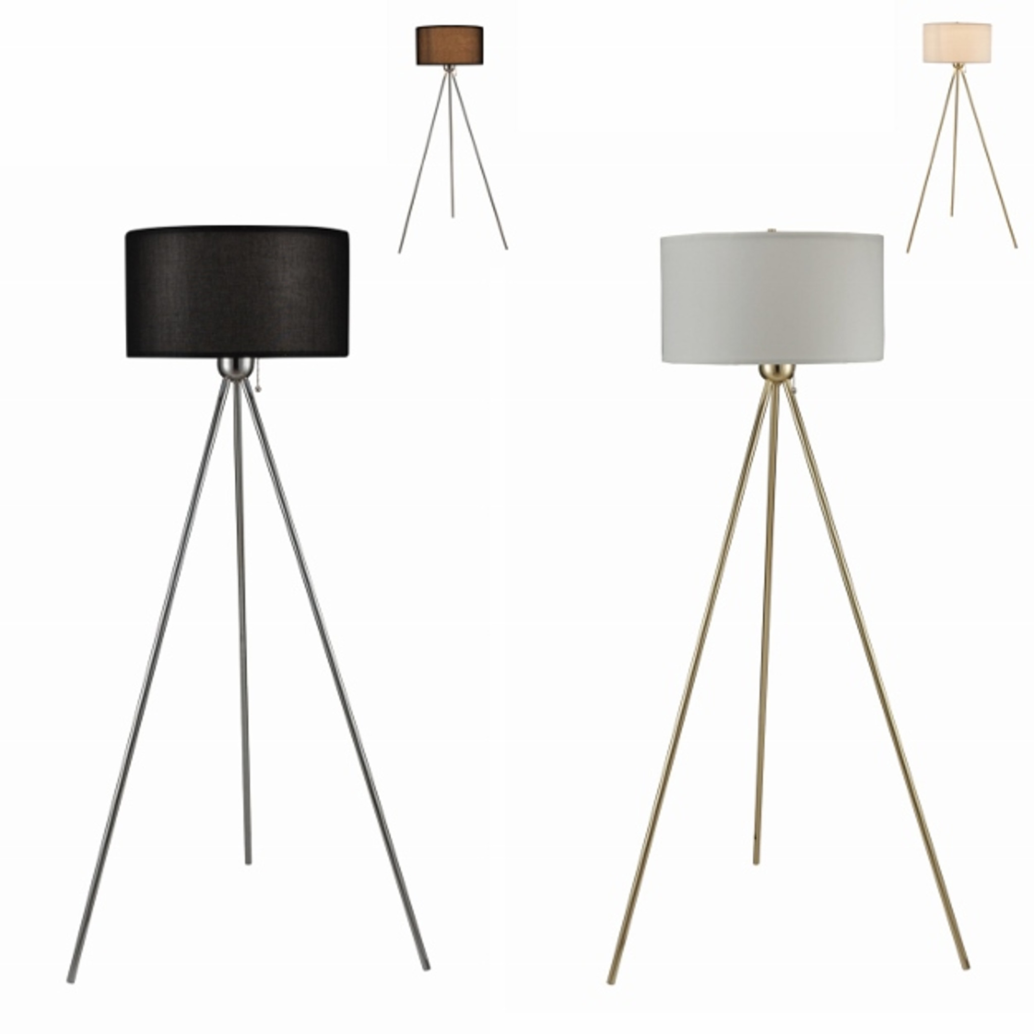 gold floor lamp white shade