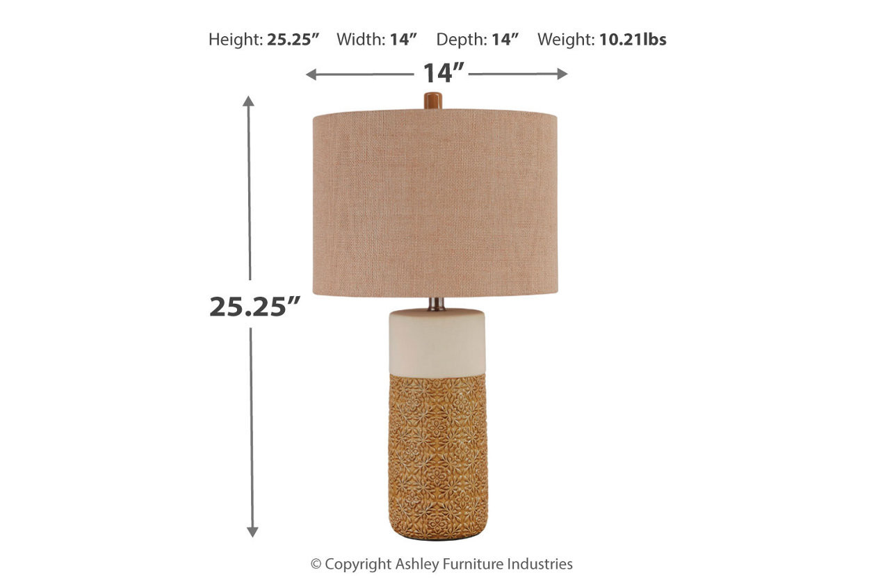 ochre table lamp shade