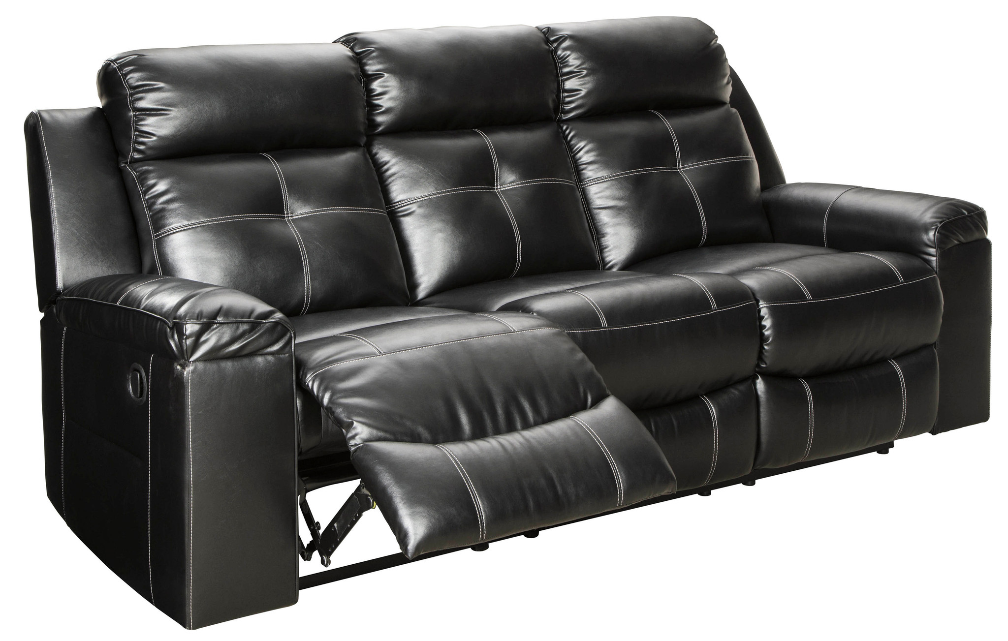 821058894 2PC KEMPTEN BLACK SOFA AND LOVESEAT RECLINING SET