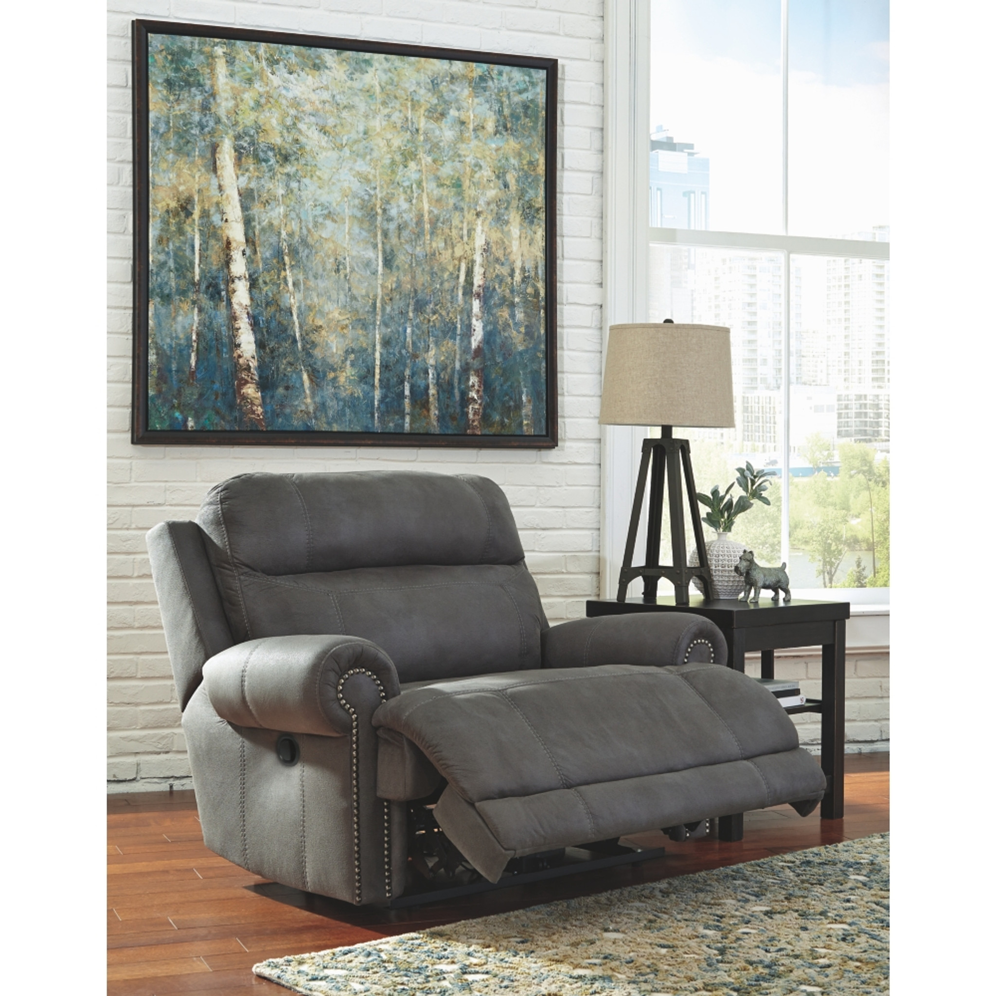 austere gray zero wall wide seat recliner