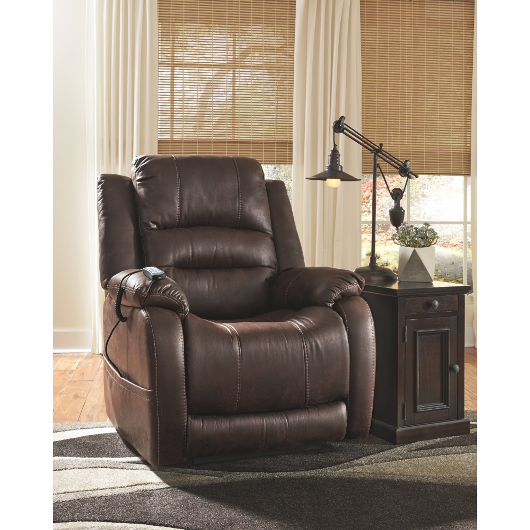 barling power recliner with adjustable headrest and power lumbar support