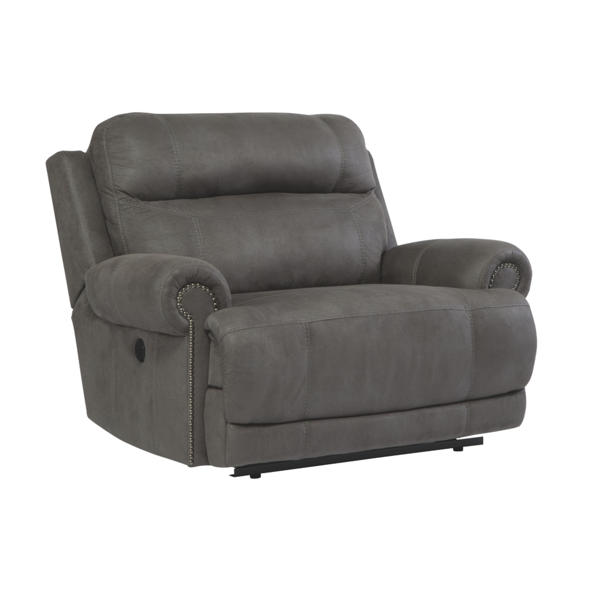 austere gray zero wall power wide recliner