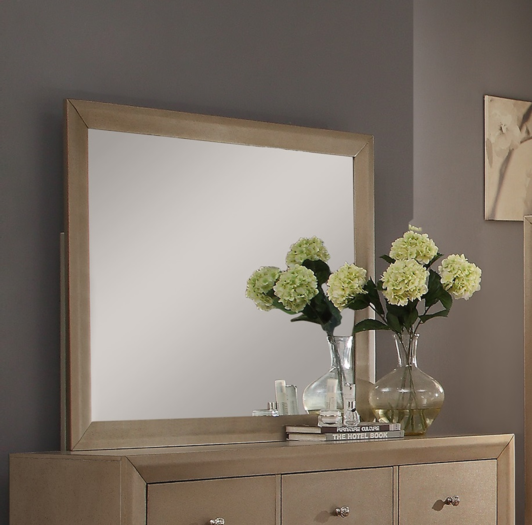 Fountain Collection Dresser Top Mirror In Champagne Color