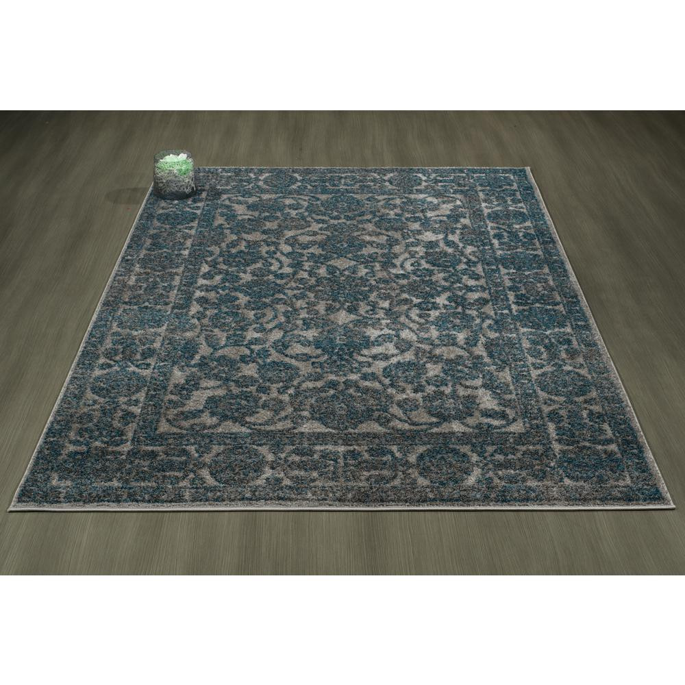 Urb4256 5x7 Urban Oriental Blue Gray Area Rug By Km Rugs
