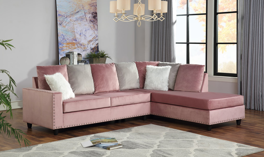 cindy reversible sectional pink