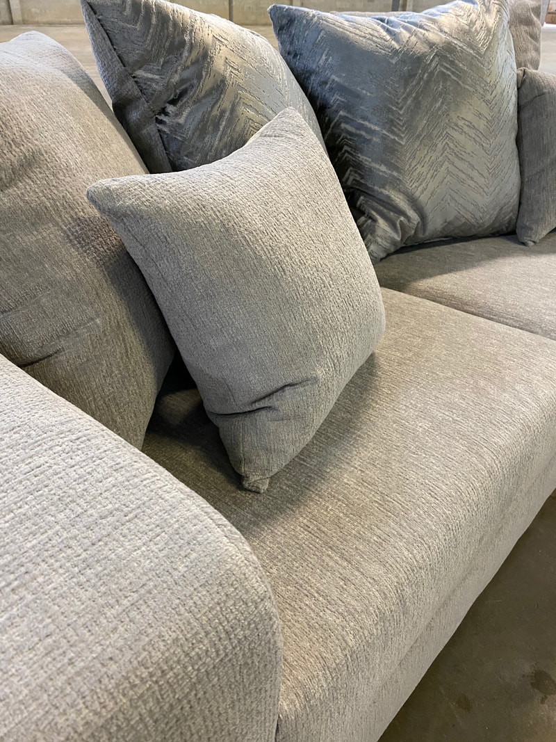 loveseat cushion set on 2pcs Dove Sofa And Loveseat Set In Grey Color With Accent Pilllows Happy Home Industries Houston Texas