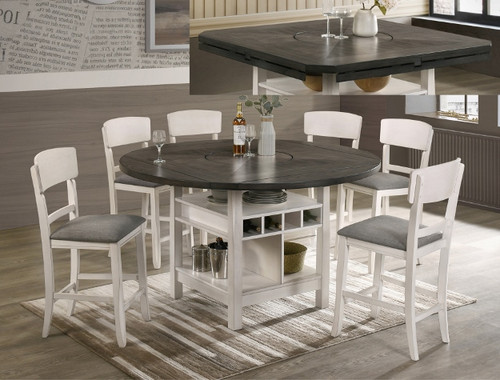 CONNER COUNTER HEIGHT TABLE 5 PCS DINING ROOM SET C/GREY 