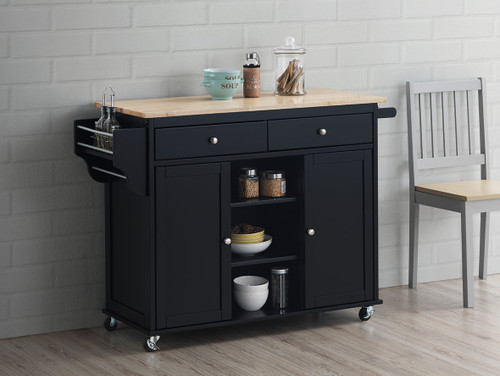 GRADY KITCHEN ISLAND CART BLACK