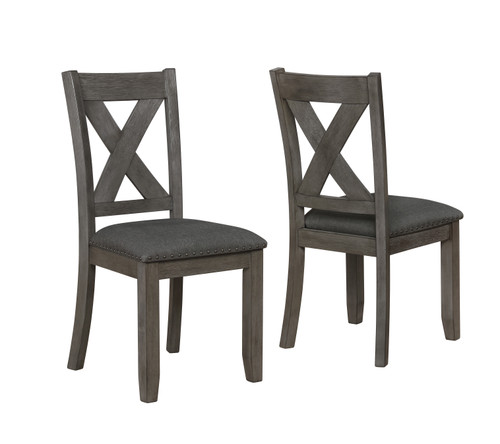 FAVELLA SIDE CHAIR DARK 2 PCS SET GREY