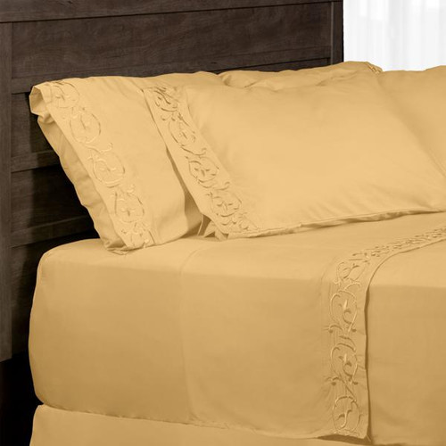 Antonella 6-Piece Tan Microfiber Sheet Set