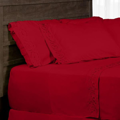 Antonella 6-Piece Red Microfiber Sheet Set