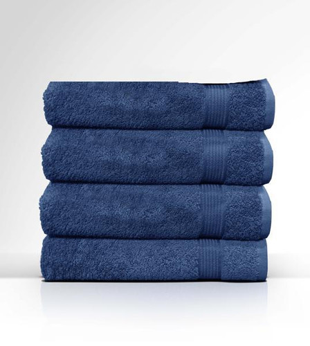 Heaven Spa Solid Navy 4 Piece 100% Cotton Bath Towel 
